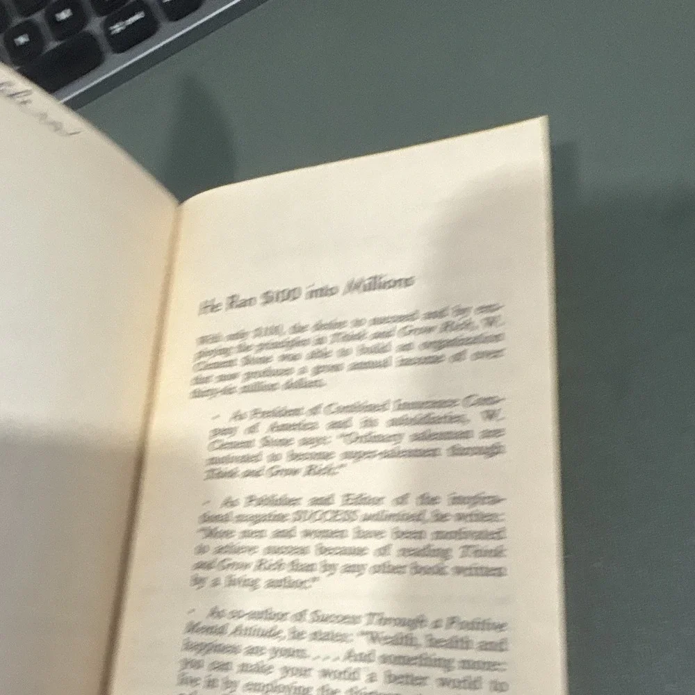 Think and Grow Rich Napoleon Hill Paperback Signet Self-Help Success Ex Libris